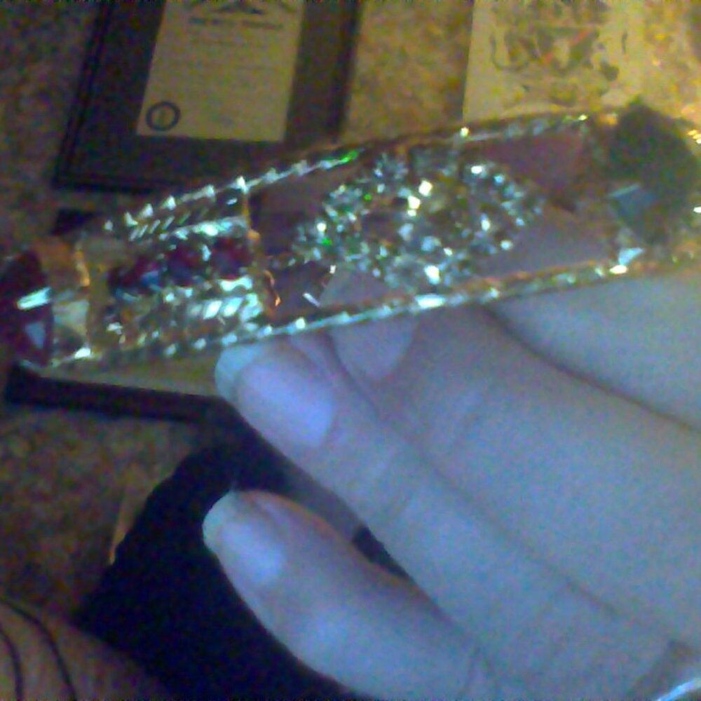 7" gold filled bracelet with rubies and emeralds